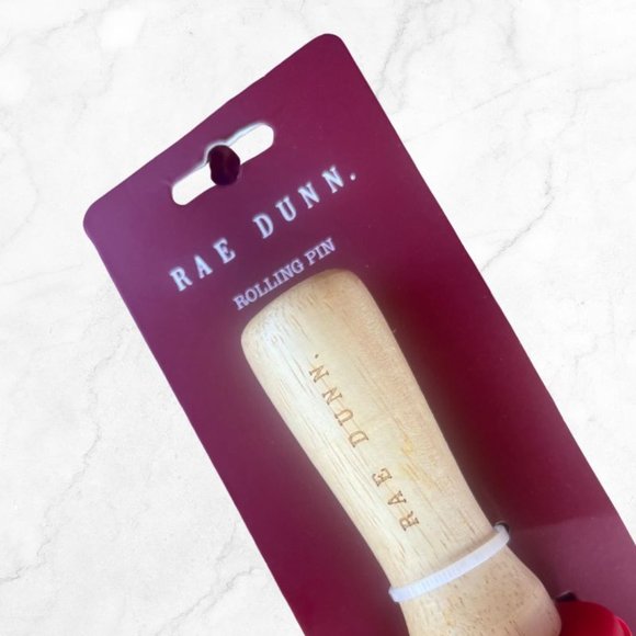 Rae Dunn Holiday Rolling Pin Tis The Season red - Picture 2 of 7